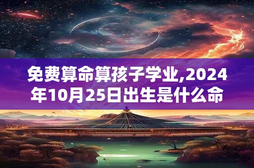 详细阅读:免费算命算孩子学业,2024年10月25日出生是什么命 免费算命算孩子学业,2024年10月25日出生是什么命