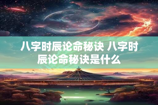 八字时辰论命秘诀 八字时辰论命秘诀是什么