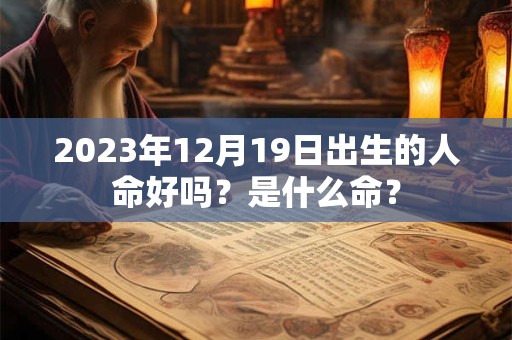 2023年12月19日出生的人命好吗？是什么命？