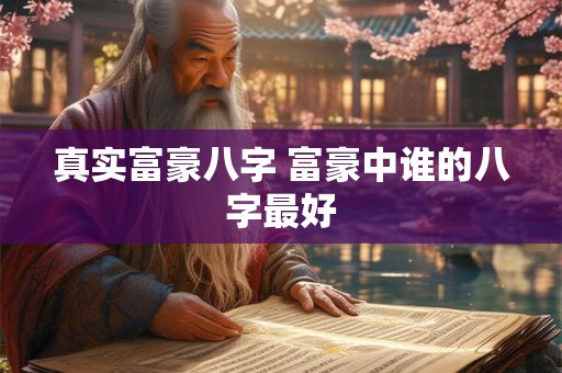 真实富豪八字 富豪中谁的八字最好