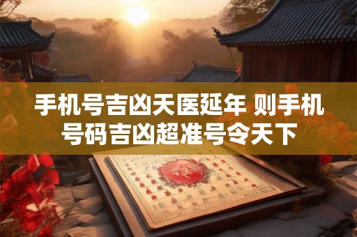手机号吉凶天医延年 则手机号码吉凶超准号令天下