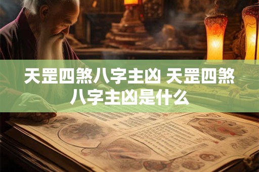 天罡四煞八字主凶 天罡四煞八字主凶是什么