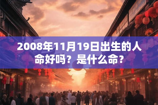 2008年11月19日出生的人命好吗？是什么命？