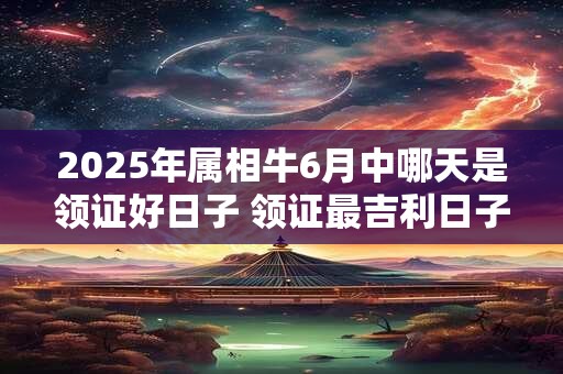 2025年属相牛6月中哪天是领证好日子 领证最吉利日子