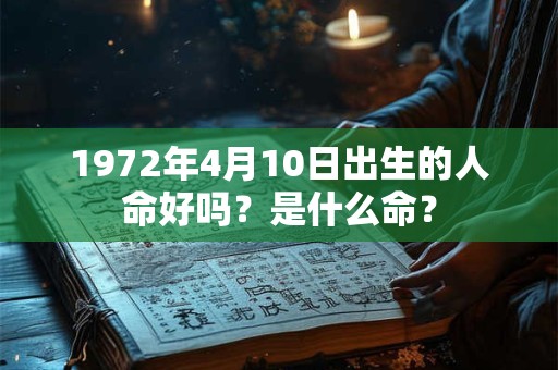 1972年4月10日出生的人命好吗？是什么命？