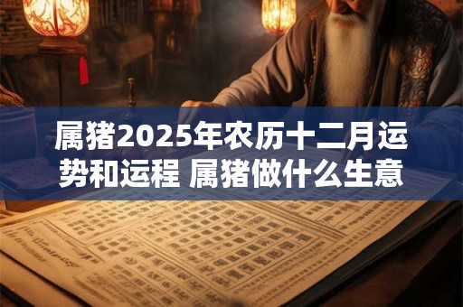 属猪2025年农历十二月运势和运程 属猪做什么生意旺财