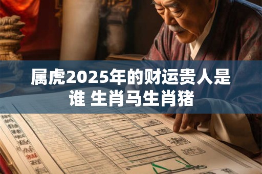 属虎2025年的财运贵人是谁 生肖马生肖猪