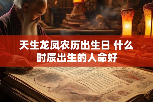 天生龙凤农历出生日 什么时辰出生的人命好