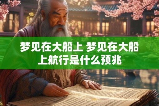 梦见在大船上 梦见在大船上航行是什么预兆