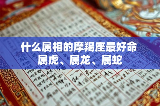 什么属相的摩羯座最好命 属虎、属龙、属蛇