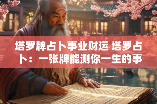 塔罗牌占卜事业财运 塔罗占卜：一张牌能测你一生的事业运