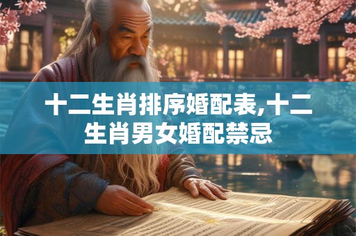 十二生肖排序婚配表,十二生肖男女婚配禁忌