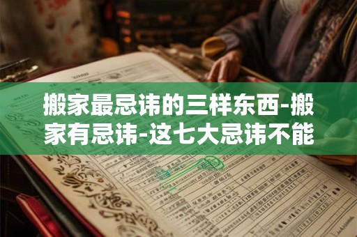 搬家最忌讳的三样东西-搬家有忌讳-这七大忌讳不能犯!