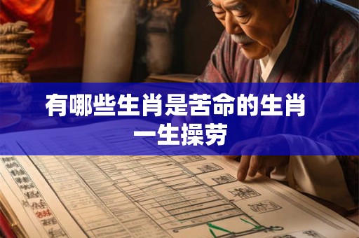 有哪些生肖是苦命的生肖 一生操劳