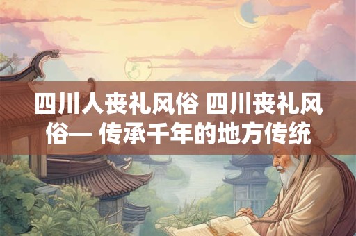 四川人丧礼风俗 四川丧礼风俗— 传承千年的地方传统 四川人丧礼风俗 四川丧礼风俗— 传承千年的地方传统