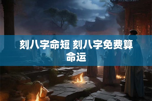 刻八字命短 刻八字免费算命运