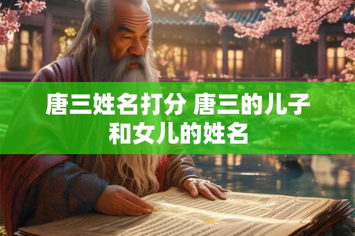 唐三姓名打分 唐三的儿子和女儿的姓名