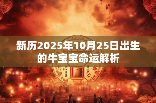 新历2025年10月25日出生的牛宝宝命运解析