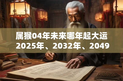 属猴04年未来哪年起大运 2025年、2032年、2049年