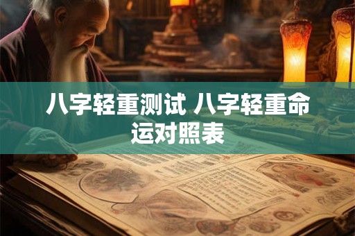 八字轻重测试 八字轻重命运对照表