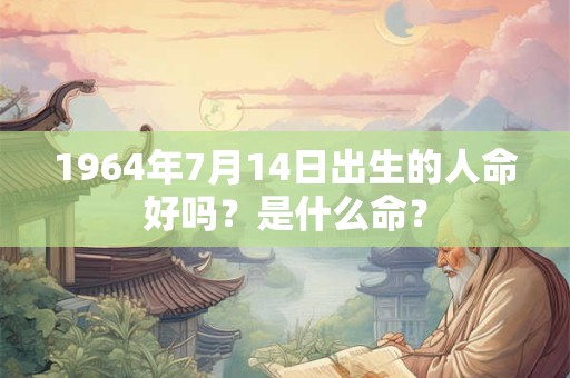 1964年7月14日出生的人命好吗？是什么命？