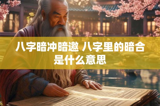 八字暗冲暗邀 八字里的暗合是什么意思