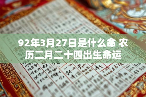 92年3月27日是什么命 农历二月二十四出生命运