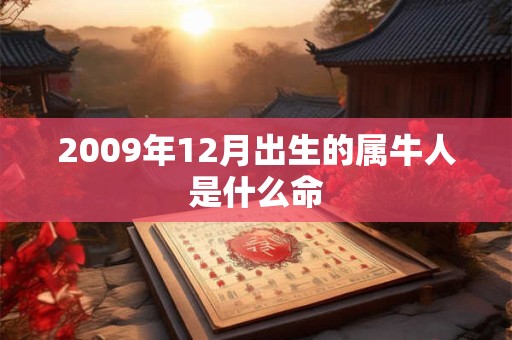 2009年12月出生的属牛人是什么命