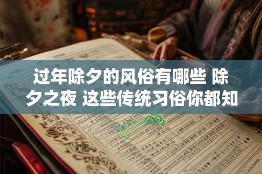 过年除夕的风俗有哪些 除夕之夜 这些传统习俗你都知道吗 过年除夕的风俗有哪些 除夕之夜 这些传统习俗你都知道吗