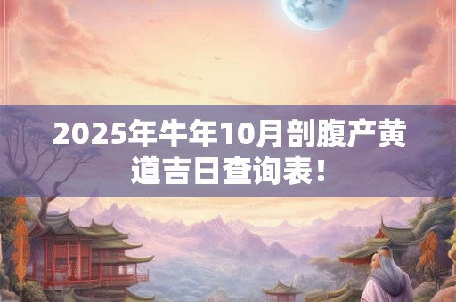 2025年牛年10月剖腹产黄道吉日查询表! 2025年牛年10月剖腹产黄道吉日查询表!