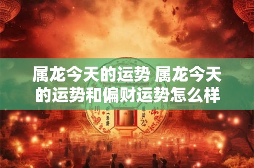 属龙今天的运势 属龙今天的运势和偏财运势怎么样