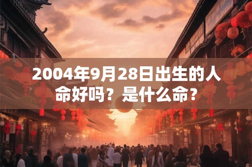 2004年9月28日出生的人命好吗？是什么命？
