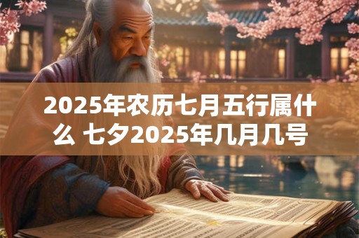 2025年农历七月五行属什么 七夕2025年几月几号