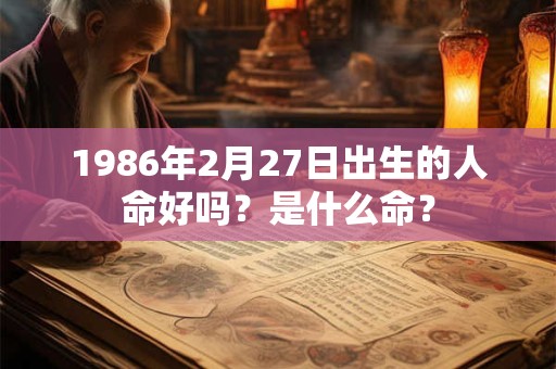 详细阅读:1986年2月27日出生的人命好吗?是什么命? 1986年2月27日出生的人命好吗?是什么命?