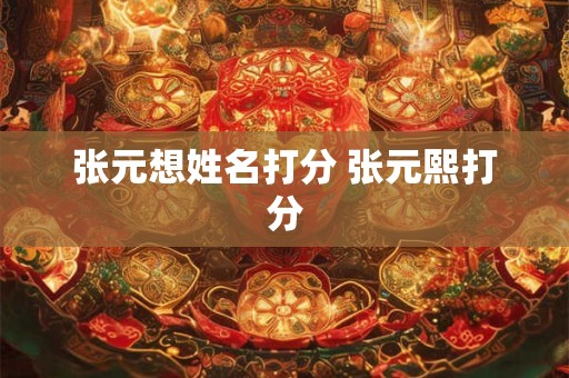张元想姓名打分 张元熙打分