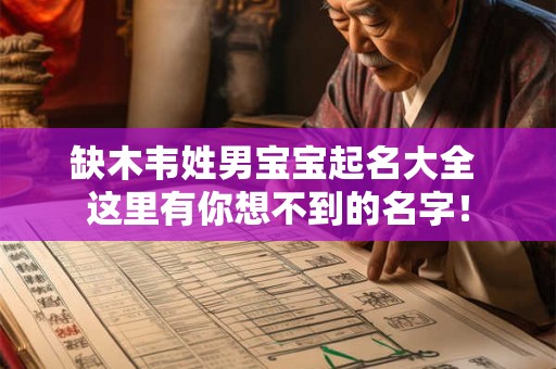 缺木韦姓男宝宝起名大全 这里有你想不到的名字！