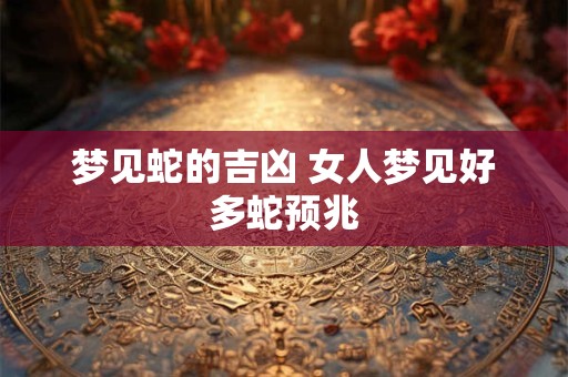 梦见蛇的吉凶 女人梦见好多蛇预兆