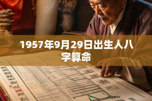 1957年9月29日出生人八字算命 1957年9月29日出生人八字算命