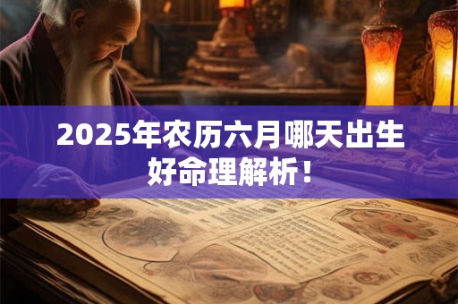 2025年农历六月哪天出生好命理解析！