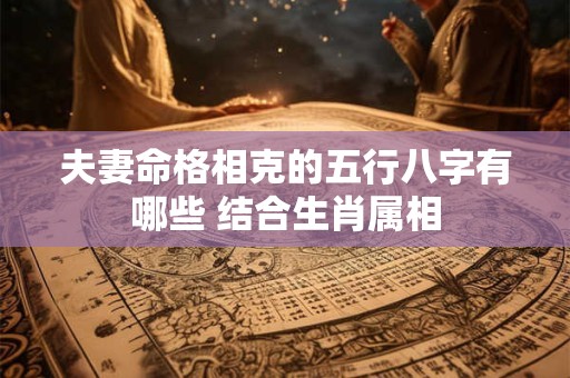夫妻命格相克的五行八字有哪些 结合生肖属相