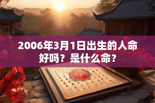 2006年3月1日出生的人命好吗？是什么命？