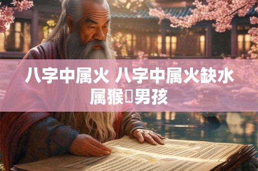 八字中属火 八字中属火缺水属猴旳男孩