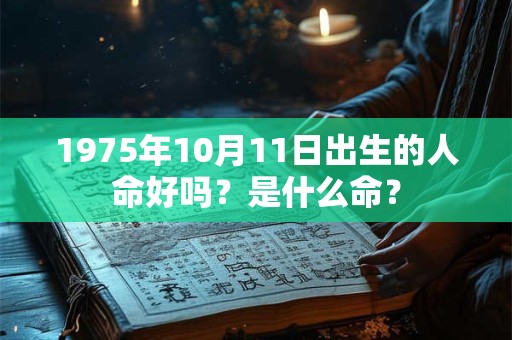 1975年10月11日出生的人命好吗？是什么命？
