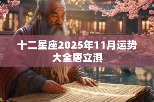 十二星座2025年11月运势大全唐立淇
