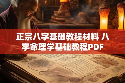 正宗八字基础教程材料 八字命理学基础教程PDF