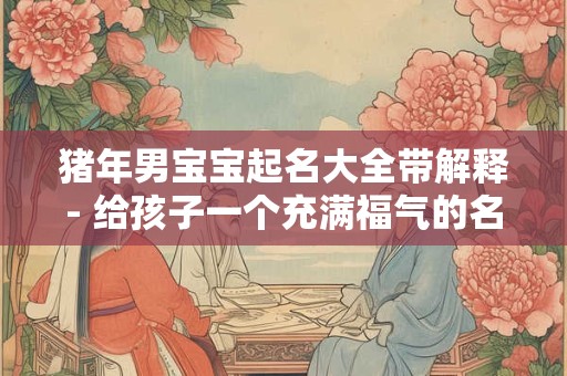 猪年男宝宝起名大全带解释- 给孩子一个充满福气的名字! 猪年男宝宝起名大全带解释- 给孩子一个充满福气的名字!