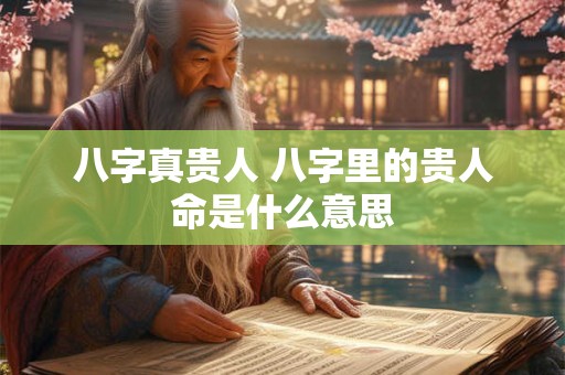八字真贵人 八字里的贵人命是什么意思