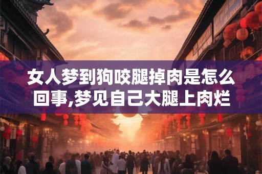 女人梦到狗咬腿掉肉是怎么回事,梦见自己大腿上肉烂了一大块
