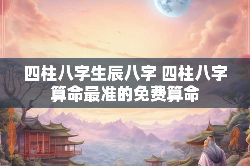 四柱八字生辰八字 四柱八字算命最准的免费算命