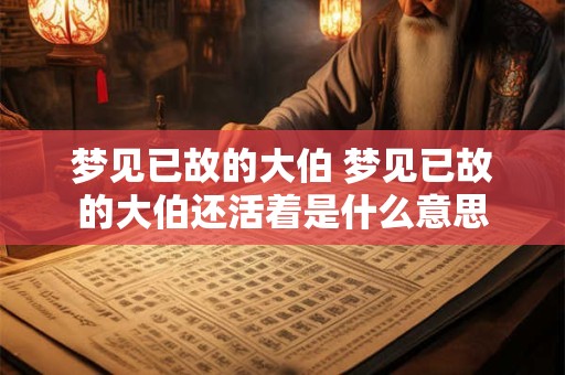梦见已故的大伯 梦见已故的大伯还活着是什么意思